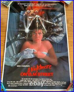 1984 A Nightmare On Elm Street Orig Horror Movie Poster Linen Backed Stunner