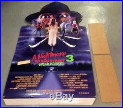 1987 A NIGHTMARE ON ELM STREET 3 Horror Movie LARGE Theater Standee! Freddy