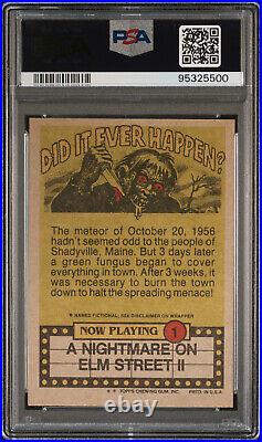 1988 Topps Fright Flicks Freddy Krueger #1 A Nightmare On Elm Street Card PSA 8