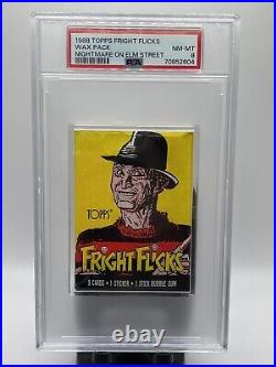 1988 Topps Fright Flicks Freddy Krueger Wax Pack PSA 8 Nightmare Elm Street RC