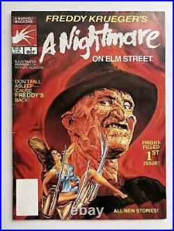 1989 Nightmare on Elm Street #1 #2 Comic Marvel Magazine LOT Horror Freddy