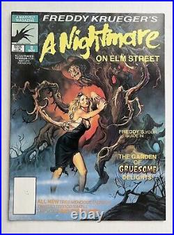1989 Nightmare on Elm Street #1 #2 Comic Marvel Magazine LOT Horror Freddy