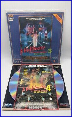 2x Laser Disc Films Nightmare On Elm Street 3 Dream Warriors & 4 Dream Master