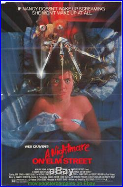 A NIGHTMARE ON ELM STREET MOVIE POSTER 27x41 ORIGINAL FOLDED WES CRAVEN HORROR