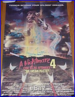 A Nightmare On Elm Street 4 CAST SIGNED Movie Poster Robert Englund EXACT PROOF