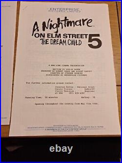 A Nightmare On Elm Street 5 The Dream Child Press Kit Photos & Notes