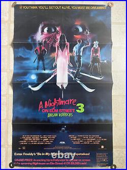 A Nightmare On Elm Street part 3, Dream Warriors Original Poster VHS 24 X 40