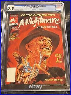 A Nightmare on Elm Street (1989) # 1 CGC 7.5 Marvel Magazine Freddy Krueger