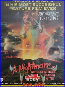 A nightmare on elm street 4 ROLLED uk vhs video shop film poster