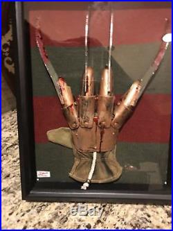 Extremely Rare! Nightmare on Elm Street Freddy Krueger Gloves in Wooden Display