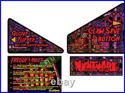 FREDDY A NIGHTMARE ON ELM STREET Pinball Artblades / RULE CARD/ DECALS