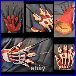 FREDDY KRUEGER Bone glove CLAW LEATHER AND METAL Nightmare Elm Street halloween