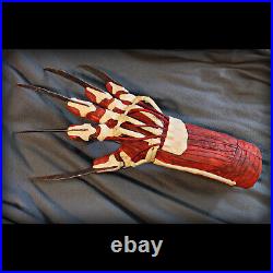 FREDDY KRUEGER Bone glove CLAW LEATHER AND METAL Nightmare Elm Street halloween