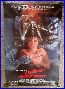 Freddy Krueger 4x Signed Poster with COA Nightmare On Elm Street 1980s Horror Rare