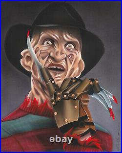 Freddy Krueger 8x10 Original Painting Airbrush Horror Nightmare Elm Street