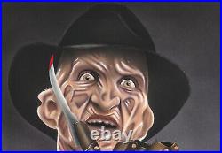 Freddy Krueger 8x10 Original Painting Airbrush Horror Nightmare Elm Street