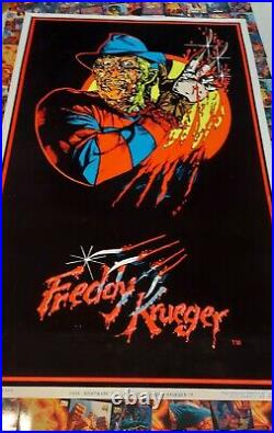 Freddy Krueger Blacklight Poster A Nightmare On Elm Street Rare 80's