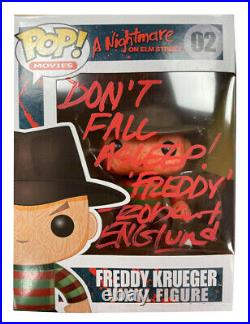Freddy Krueger Funko Pop Don't Fall Asleep Signed by Robert Englund 100% + COA