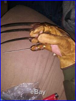 Freddy Krueger Glove Real Metal Blades Leather Prop A Nightmare On Elm Street