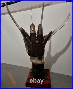 Freddy Krueger Metal Glove Replica With Custom Stand From A Nightmare On Elm