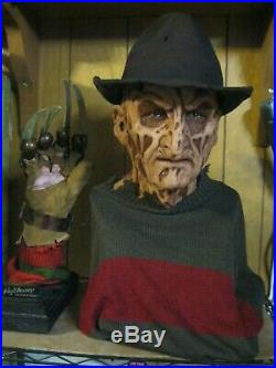 Freddy Krueger bust, life size with glove and stand nightmare on elm street RARE