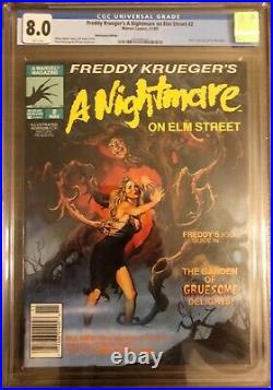 Freddy Kruegers Nightmare on Elm Street 2 CGC 8.0 newsstand! What a cover/back