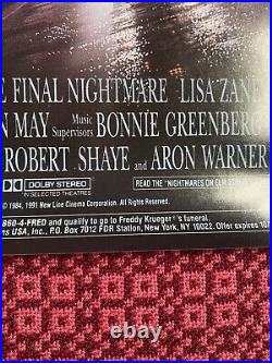 Freddy's Dead (1991) Nightmare on Elm Street Original US One Sheet Movie Poster