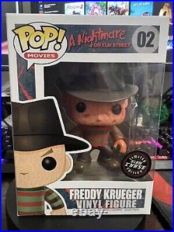 Funko Pop 02 Nightmare on Elm Street Freddy Krueger CHASE Glow in the dark rare