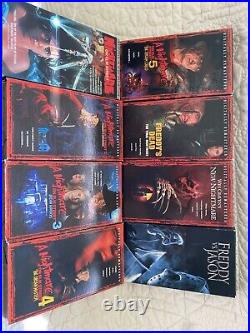 HORROR 8 VHS LOT NIGHTMARE ON ELM STREET SET COMPLETE FREDDy Vs JASON INCLUDED