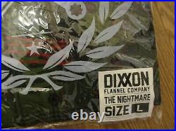 Mens DIXXON Nightmare flannel shirt Large L Reg Green Black Red Plaid elm street