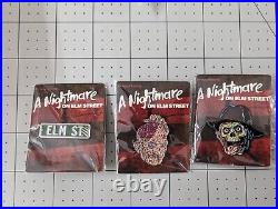 Mondo A Nightmare on Elm Street Freddy Krueger Lapel Pin Set of 3 Street sign