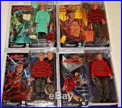 NECA Nightmare Elm Street FREDDY KRUEGER retro cloth cult action figure SET of 4