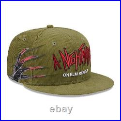 NEW ERA 59FIFTY Cap A Nightmare on Elm Street Corduroy Moss Green 14411754 New