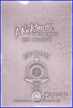 NIGHTMARE ON ELM STREET 40th Anniversary 3 Oz Silver Coin 5$ Niue 2024