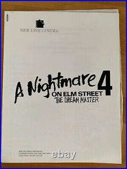 Nightmare On Elm Street 4 Press Kit RARE Renny Harlin, Robert Englund