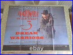 Nightmare on Elm Street 3 Dream Warriors Original Quad Movie Cinema Poster 1987