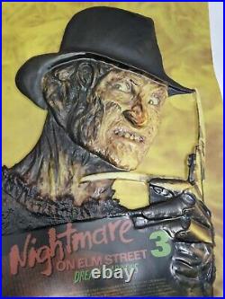 Original Nightmare on Elm Street 3 Dream Warriors Vintage Promo 3D Molded Sign