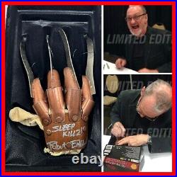 ROBERT ENGLUND SIGNED A Nightmare on Elm Street Freddy Metal Glove COA & PIC