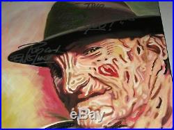 ROBERT ENGLUND Signed Painting Freddy Nightmare on Elm Street BAS BECKETT COA A