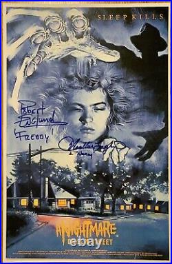 Robert Englund Heather Langenkamp Signed Nightmare On Elm Street 11x17 UK Poster