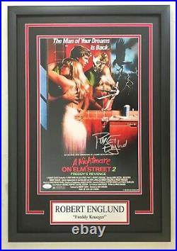 Robert Englund Signed A Nightmare on Elm Street 2 11x17 Movie Poster JSA COA