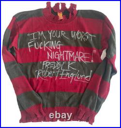 Robert Englund Signed Freddy Krueger Sweater, Nightmare on Elm Street, JSA COA