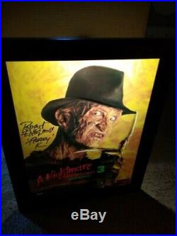 Robert Englund Signed Nightmare on Elm Street 3 Light Box 3D Sign Freddy Krueger