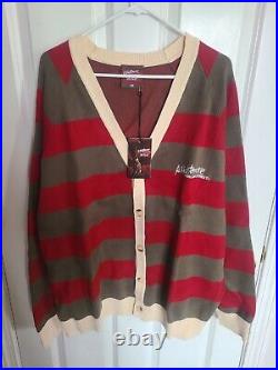 Shoe Palace X Nightmare On Elm Street Freddy Krueger Cardigan Sweater Mens 2XL