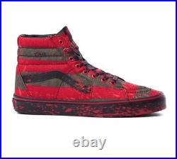 VANS X HOUSE Of TERROR Sk8-Hi, Nightmare On Elm Street Freddy Krueger, Size UK 10