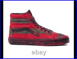 VANS X HOUSE Of TERROR Sk8-Hi, Nightmare On Elm Street Freddy Krueger, Size UK 9