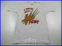 VINTAGE 80s I Partied with Freddy Krueger T Shirt Nightmare On Elm Street SMALL