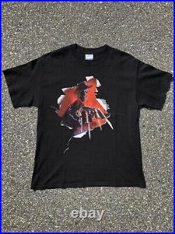 VTG 02 Nightmare On Elm Street Freddys Dead Movie Promo Shirt Horror Blue Grape