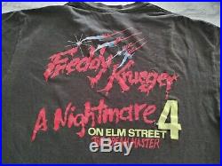VTG 1988 Freddy Kruger Nightmare On Elm Street 4 Double Sided Tee Black L/XL