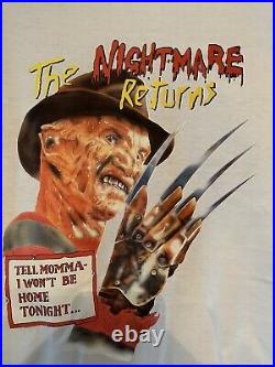 Vintage 1980's The Nightmare Returns On Elm Street Freddy Krueger T-Shirt Sz Med